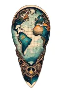Old World Map tattoo design idea
