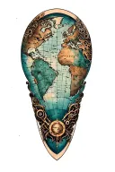 Old World Map tattoo design idea