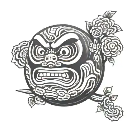 Daruma doll tattoo design idea