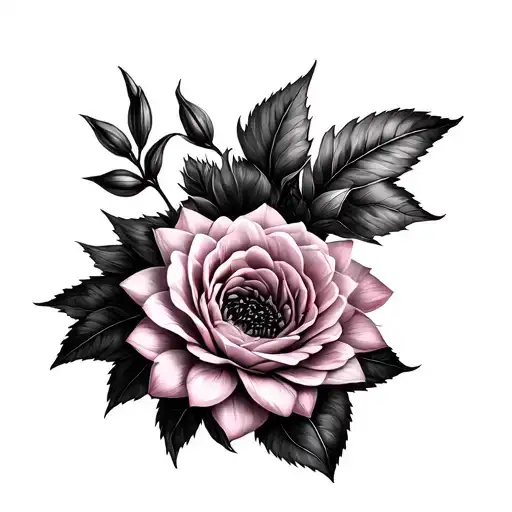dahlia flower, pink Rose flower, sunflower, lily tattoo design idea
