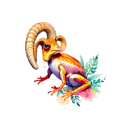 Aries, Coqui taíno surrounded tattoo design idea