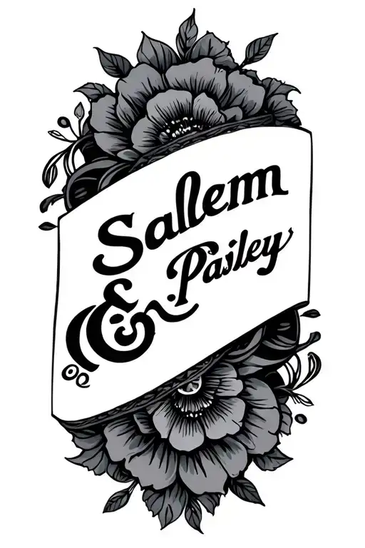 names Salem and Paisley tattoo design idea