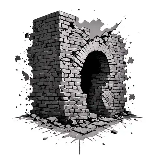 Broken Brick Wall tattoo design idea