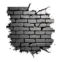 Broken Brick Wall tattoo design idea