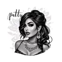the name "patty" looking latina and feminine tattoo design idea