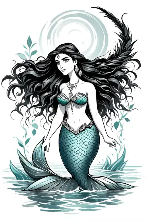 disney mermaid pocahontas tattoo design idea