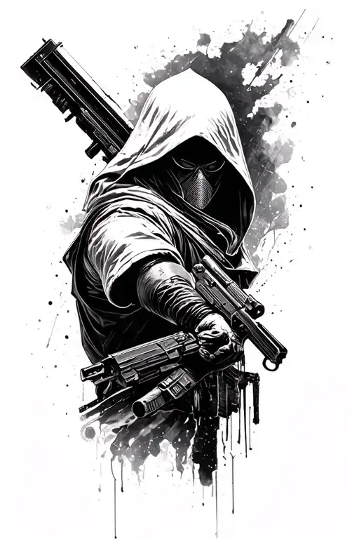 Stealth Gameplay with Hitman, Metal Gear Solid and Assassins Creed tattoo design idea