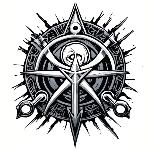 full metal alchemist brotherhood homomculus with the symbol  tattoo design idea