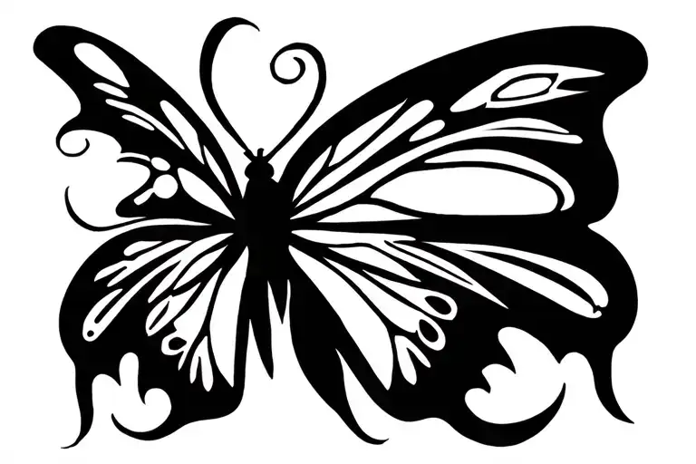 tribal butterflies tattoo design idea
