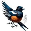 scary magpie tattoo design idea