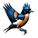 scary magpie tattoo design idea