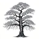 tree with dna-strand trunk symbolizing life tattoo design idea