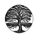 tree with dna-strand trunk symbolizing life tattoo design idea