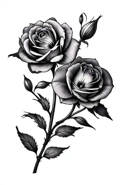 tulips, roses, orchid  tattoo design idea