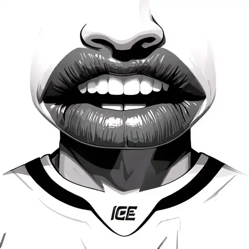 Ice hockey my girlfriend Taylor and her lips  tattoo design idea