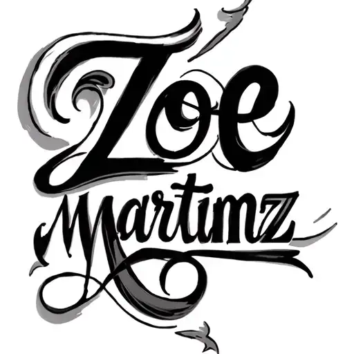 Zoe Martinez name tattoo tattoo design idea