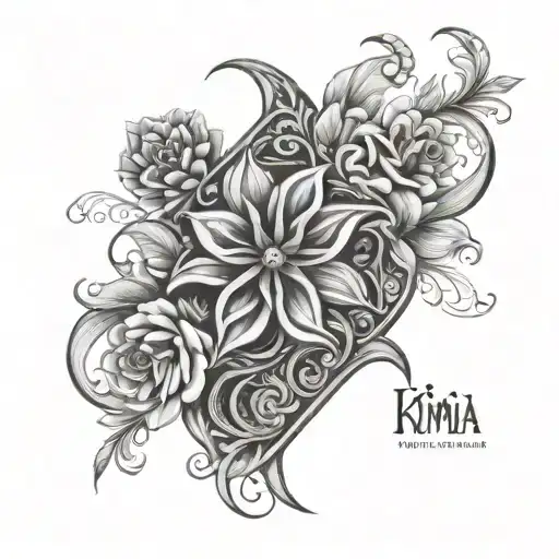 a tatto design based on concept meaning of two persian name of Kimia and Nima tattoo design idea