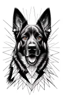 black german shepherd dog tattoo design idea