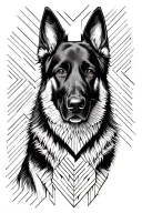 black german shepherd dog tattoo design idea