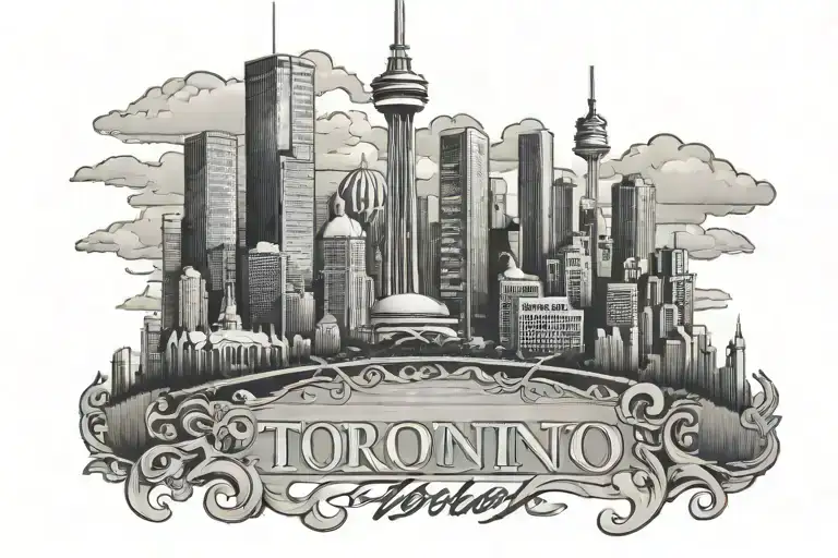 toronto skyline tattoo design idea