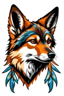 coyote head tattoo design idea