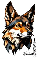 coyote head tattoo design idea