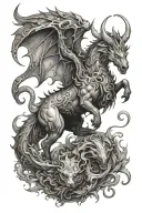 mythical creatures tattoo design idea