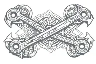 wrench crossed tattoo design idea