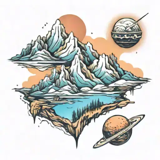 orion belt mountains across tattoo design idea