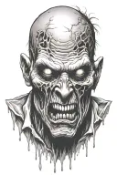 zombie head tattoo design idea