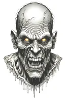 zombie head tattoo design idea