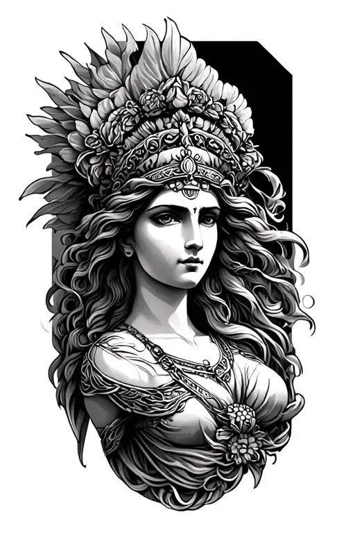 goddess hera forearm tattoo design idea