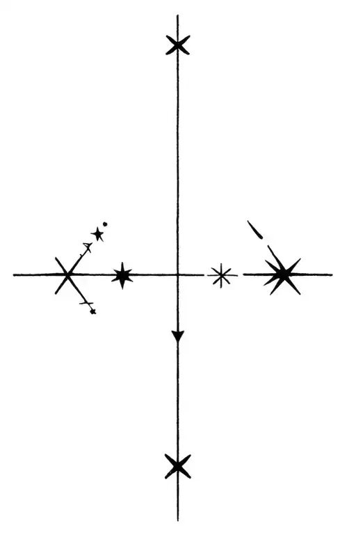 Southern Cross star concellation and north star sign tattoo design idea