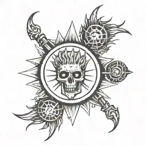 Machine Gun Kelly logo with the lyrics "Sun to Me", with an line  tattoo design idea