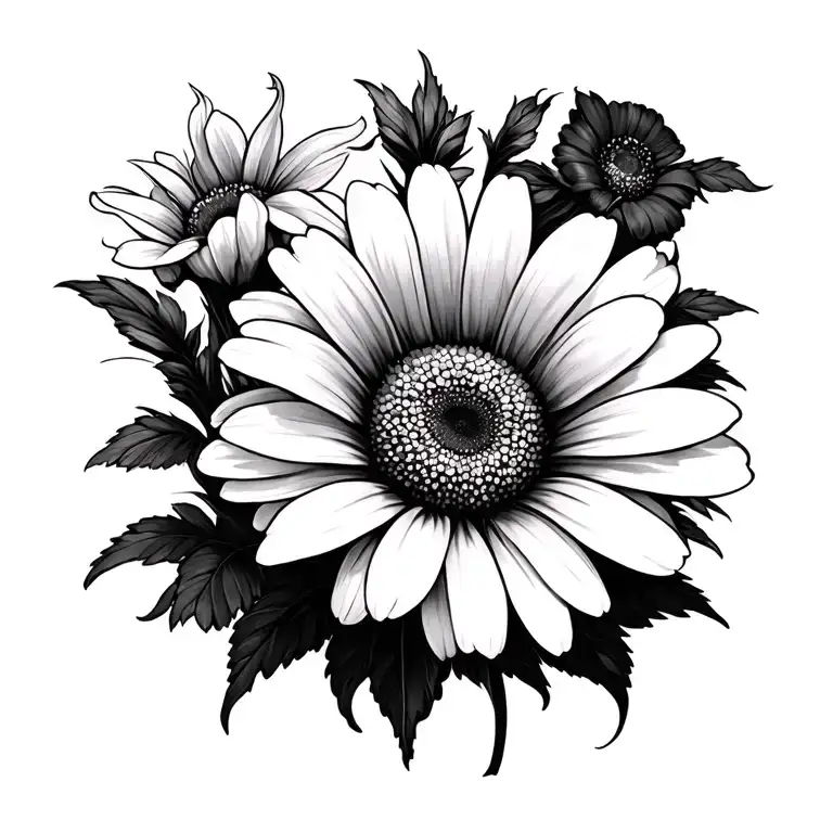 Daisy And Sweet Pea tattoo design idea