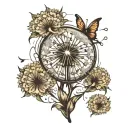 dandelion blowing tattoo design idea