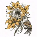 dandelion blowing tattoo design idea