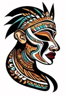 African tribal mask tattoo design idea