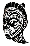 African tribal mask tattoo design idea