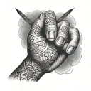 middle finger tattoo design idea