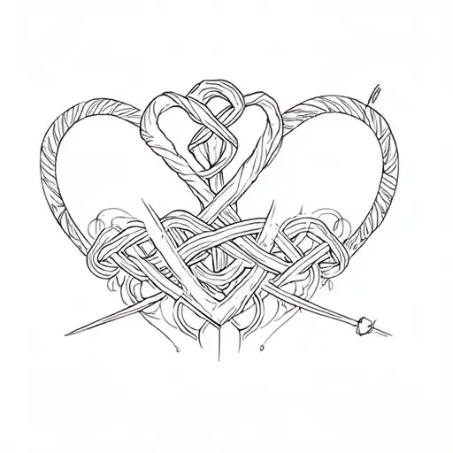 Mira from Kpop demon hunter's norigae but just the heart knot tattoo design idea