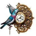 turtle doves rosary clock mechanism intertwined tattoo design idea