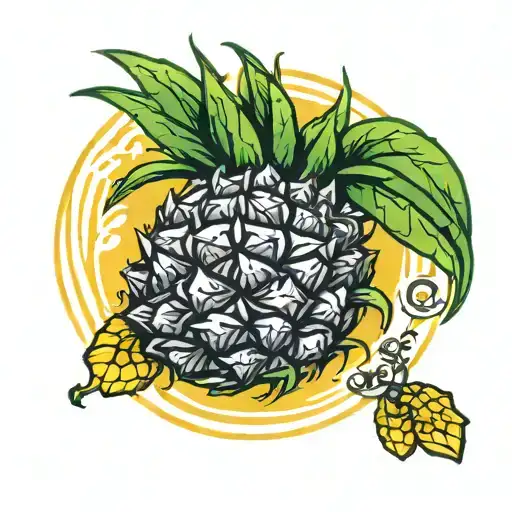 an upside down pineapple tattoo design idea