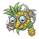 an upside down pineapple tattoo design idea