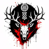 stag skull and Celtic symbol integrated tattoo design idea