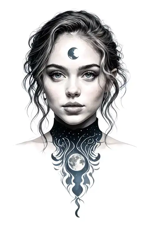 Sydney Sweeney with moon tattoo design idea