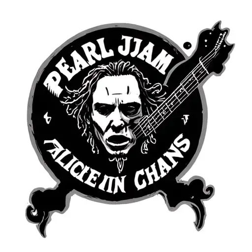 Pearl Jam stick man logo, and Alice In Chains logo tattoo design idea