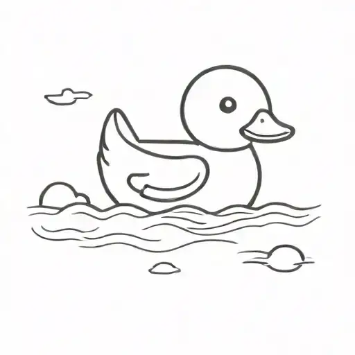 a cute rubber duck hiking tattoo design idea