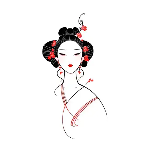 geisha scent tattoo design idea