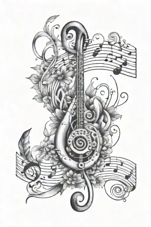 Music Note Peace travel themed tattoo tattoo design idea